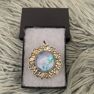 Handmade Fluid Art Necklace- Tranquility